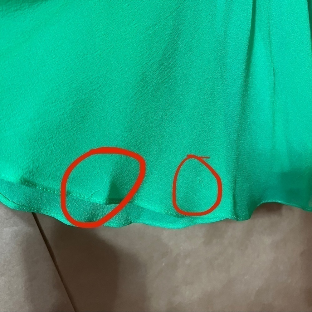 Jill Stuart | NWT One Shoulder Ruffle Silk Mini Dress Cocktail Green Size 10 - Picture 11 of 16